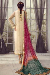 3 Pc Unstitched Embroidered Hand Work Chiffon DJW-02