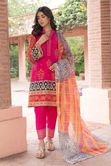 3-Pc Lawn Digital Printed Shirt With Plain Trouser and Net Dupatta CPM23-72