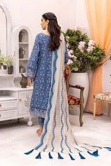 3-Pc Printed lawn suits with Embellished Mirror Work Chiffon Dupatta CMC22-09
