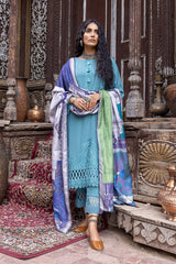 3 Pc Unstitched Embroidered Leather with Printed Shawl RMW-03