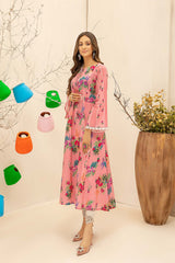 1-PC Printed Lawn Long Frock CPM21-06