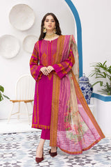 3-Pc Unstitched Printed Marina Suit With Embroidered Dupatta PEW22-01