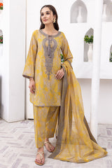 3-Pc Unstitched Embroidered Shirt with Embroidered Net Dupatta SH23-15