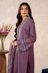 3-PC Embroidered Lawn Silk Shirt with Organza Dupatta and Trouser CNP-3-251