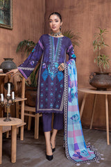 3 Pc Unstitched Embroidered Marina With Wool Shawl QES21-08