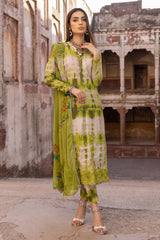 3-Pc Shifley Embroidered Shirt With Printed Trouser and Printed Chiffon Dupatta FFP23-17