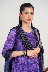 3-PC Unstitched Printed Lawn Shirt with Chiffon Dupatta and Trouser CPS3-31