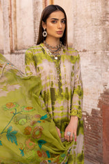 3-Pc Shifley Embroidered Shirt With Printed Trouser and Printed Chiffon Dupatta FFP23-17