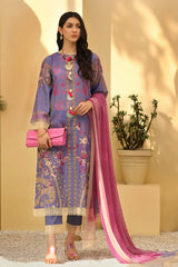 3-pc Unstitched Lawn with Chiffon Dupatta CP-57