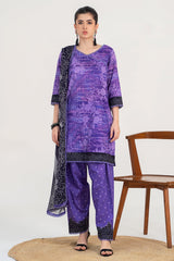 3-PC Unstitched Printed Lawn Shirt with Chiffon Dupatta and Trouser CPS3-31