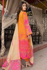 3-Pc Charizma Unstitched Printed Lawn With Embroidered Dupatta CPE23-03