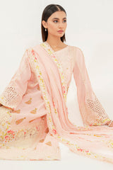 3-Pc Charizma Unstitched Embroidered Lawn With Printed Chiffon Dupatta RM3-11