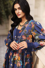 3-Pc Unstitched Printed Embroidered Lawn Suit With Embroidered Chiffon Dupatta CRB23-01