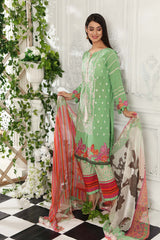 3-piece Unstitched Embroidered Swiss With Chiffon Dupatta CM-10