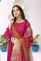 3-Pc Unstitched Printed Marina Suit With Embroidered Dupatta PEW22-01