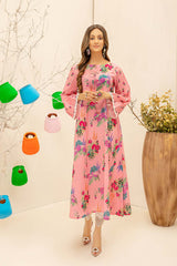 1-PC Printed Lawn Long Frock CPM21-06