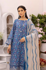 3-Pc Printed lawn suits with Embellished Mirror Work Chiffon Dupatta CMC22-09