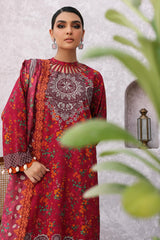 3-Pc Unstitched Printed Staple Suit With Embroidered Wool Shawl Dupatta CPMW3-08