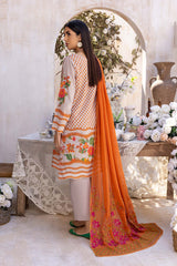 3-Pc Charizma Unstitched Embroidered Lawn Shirt With Embroidered Chiffon Dupatta AN23-22