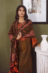 3-Pc Charizma Unstitched Embroidered Khaddar With Printed Wool Shawl ANW-17