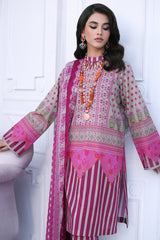 3-PC Unstitched Printed Lawn Shirt with Chiffon Dupatta and Trouser CPS4-04