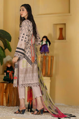 3-pc Unstitched Lawn with Chiffon Dupatta CP22-43