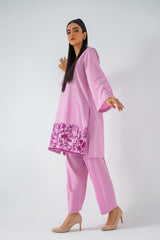 2-Pc Embroidered Lawn Shirt with Plain Shalwar SCNP-3-116
