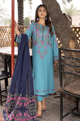3-Pc Charizma Unstitched Printed Lawn With Embroidered Dupatta CPE23-10