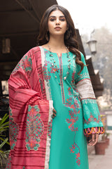 3-Pc Charizma Unstitched Printed Lawn With Embroidered Dupatta CPE23-08