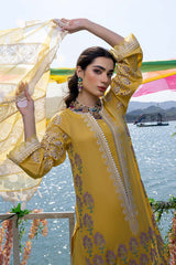 3 Pc Unstitched Embroidered Lawn With Embellished Dupatta CFL-02A