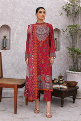 3-Pc Unstitched Printed Staple Suit With Embroidered Wool Shawl Dupatta CPMW3-08