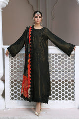 3-Pc Unstitched Embroidered Masori Shirt with Staple Shawl & Dyed Trouser CZW3-08
