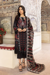 3-Pc Charizma Unstitched Embroidered Lawn With Dyed Organza Dupatta CC-24-02