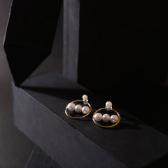 3 Pearl Hoop Earrings ER-152