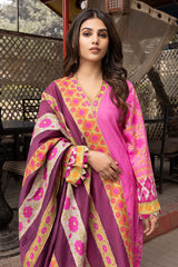 3-Pc Charizma Unstitched Printed Lawn With Embroidered Dupatta CPE23-15