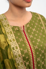 2-PC Embroidered Jacquard Shirt with Cotton Net Dupatta  CNP-3-206