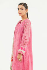 3-Pc Charizma Unstitched Embroidered Lawn With Printed Chiffon Dupatta RM3-17