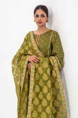 2-PC Embroidered Jacquard Shirt with Cotton Net Dupatta  CNP-3-206