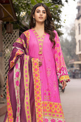 3-Pc Charizma Unstitched Printed Lawn With Embroidered Dupatta CPE23-15