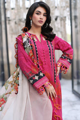 3-PC Unstitched Printed Lawn Shirt with Chiffon Dupatta and Trouser CPS4-01