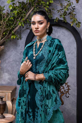 3-Pc Charizma Unstitched Embroidered Leather Suit with Velvet Shawl VLS22-01