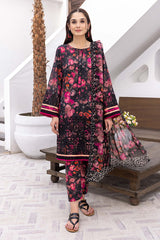 3-Pc Unstitched Printed Embroidered Lawn Suit With Embroidered Chiffon Dupatta CRB23-18