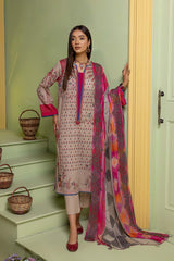 3 Pc Charizma Lawn Printed Suit with Embroidered Dupatta PEC22-74