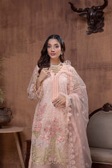 3 Pc Unstitched Embroidered chiffon CHM-49