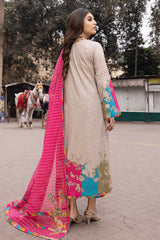 3-Pc Charizma Unstitched Printed Lawn With Embroidered Dupatta CPE23-02