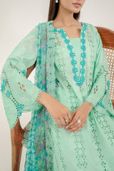 3-Pc Charizma Unstitched Embroidered Lawn With Printed Chiffon Dupatta RM3-16