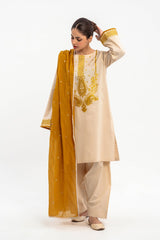 3-PC Embroidered Cotton Shirt with Karandi Dupatta and Trouser CNP-3-230