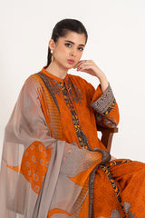 3-PC Unstitched Printed Lawn Shirt with Chiffon Dupatta and Trouser CPS4-09
