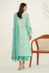 3-Pc Charizma Unstitched Embroidered Lawn With Printed Chiffon Dupatta RM3-16