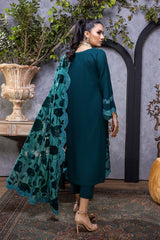 3-Pc Charizma Unstitched Embroidered Leather Suit with Velvet Shawl VLS22-01